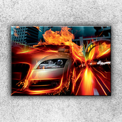Foto na plátno Auto v plamenech 1 50x35 cm
