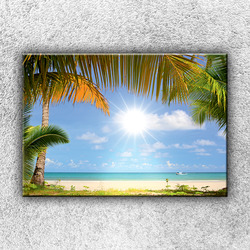 Foto na plátno Slunce a palmy 1 50x35 cm
