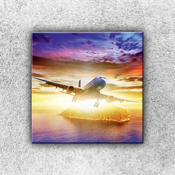 Foto na plátno Letadlo se sluncem 30x30 cm