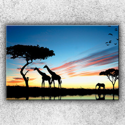 Foto na plátno Siluety safari 1 120x80 cm