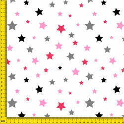 Strukturovaná tkanina – Stars (pink)