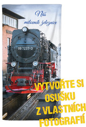Osuška z vlastních fotografií a textů pro milovníky vlaků