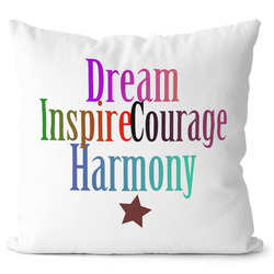 Polštářek Dream, Courage, Inspire, Harmony