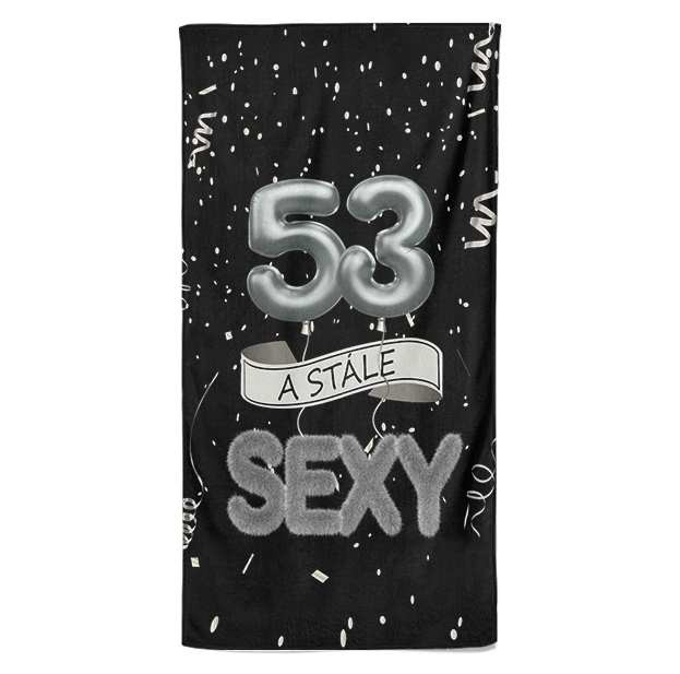 Osuška Stále sexy – černá (věk: 53, Velikost osušky: 70x140cm)