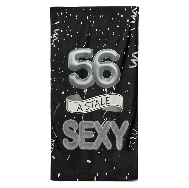 Osuška Stále sexy – černá (věk: 56, Velikost osušky: 70x140cm)