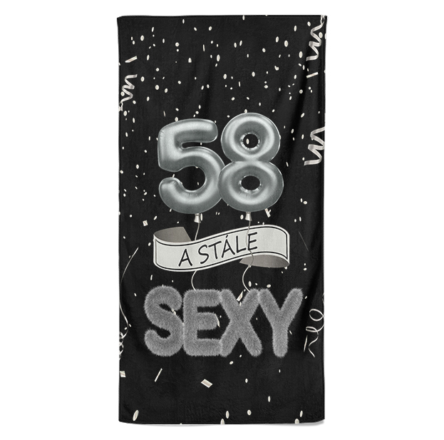 Osuška Stále sexy – černá (věk: 58, Velikost osušky: 70x140cm)