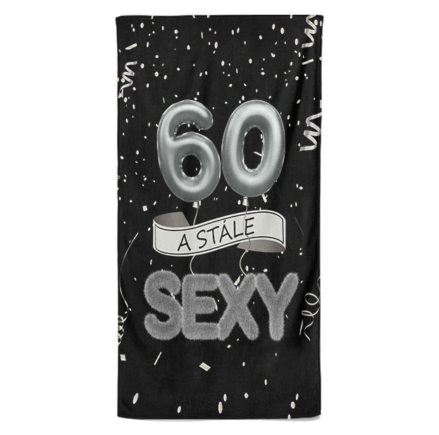 Osuška Stále sexy – černá (věk: 60, Velikost osušky: 70x140cm)