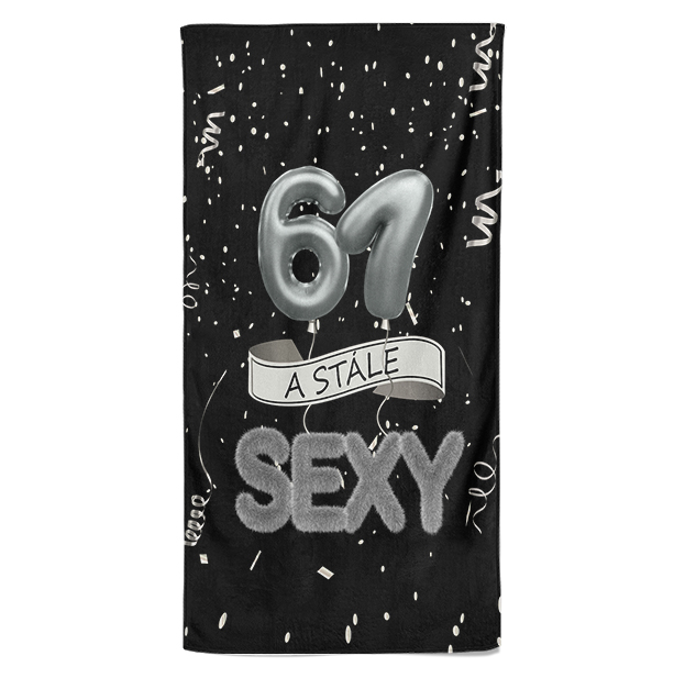 Osuška Stále sexy – černá (věk: 61, Velikost osušky: 70x140cm)