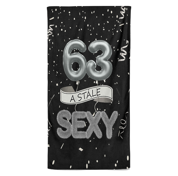 Osuška Stále sexy – černá (věk: 63, Velikost osušky: 70x140cm)