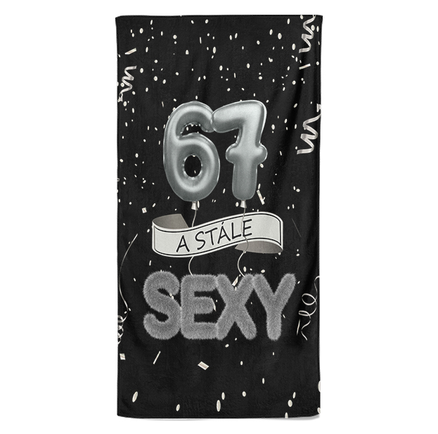 Osuška Stále sexy – černá (věk: 67, Velikost osušky: 70x140cm)