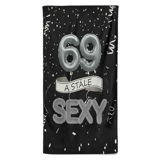 Osuška Stále sexy – černá (věk: 69, Velikost osušky: 70x140cm)