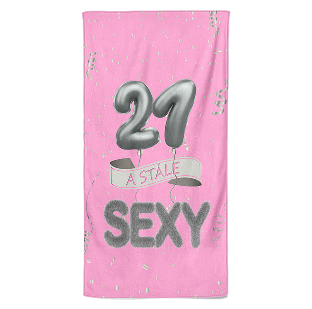 Osuška Stále sexy – růžová (věk: 21, Velikost osušky: 70x140cm)