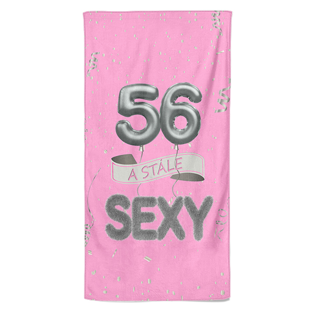 Osuška Stále sexy – růžová (věk: 56, Velikost osušky: 70x140cm)