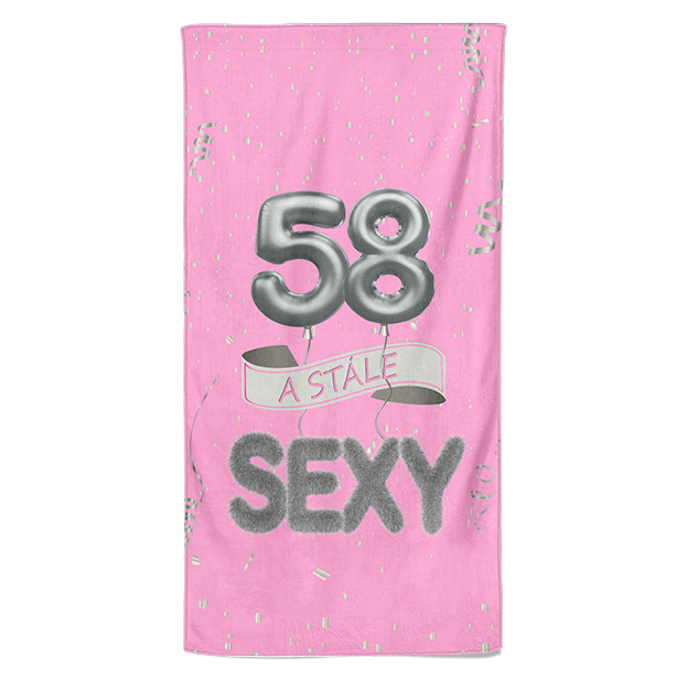 Osuška Stále sexy – růžová (věk: 58, Velikost osušky: 70x140cm)