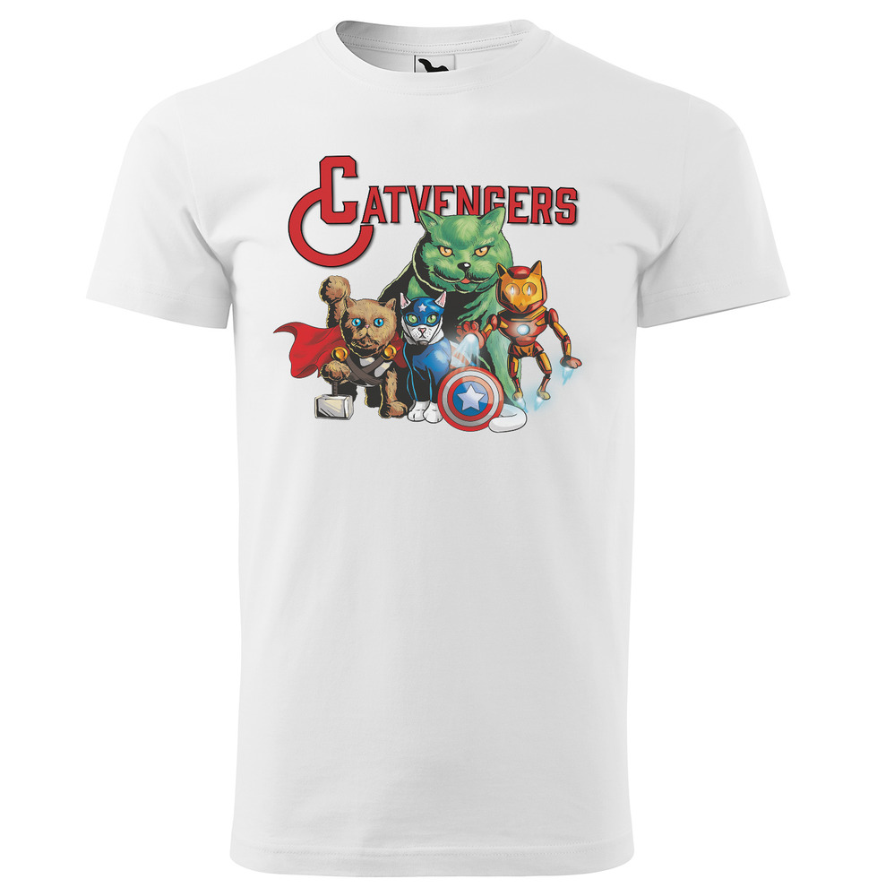Tričko Catvengers (Velikost: L, Typ: pro muže, Barva trička: Bílá)