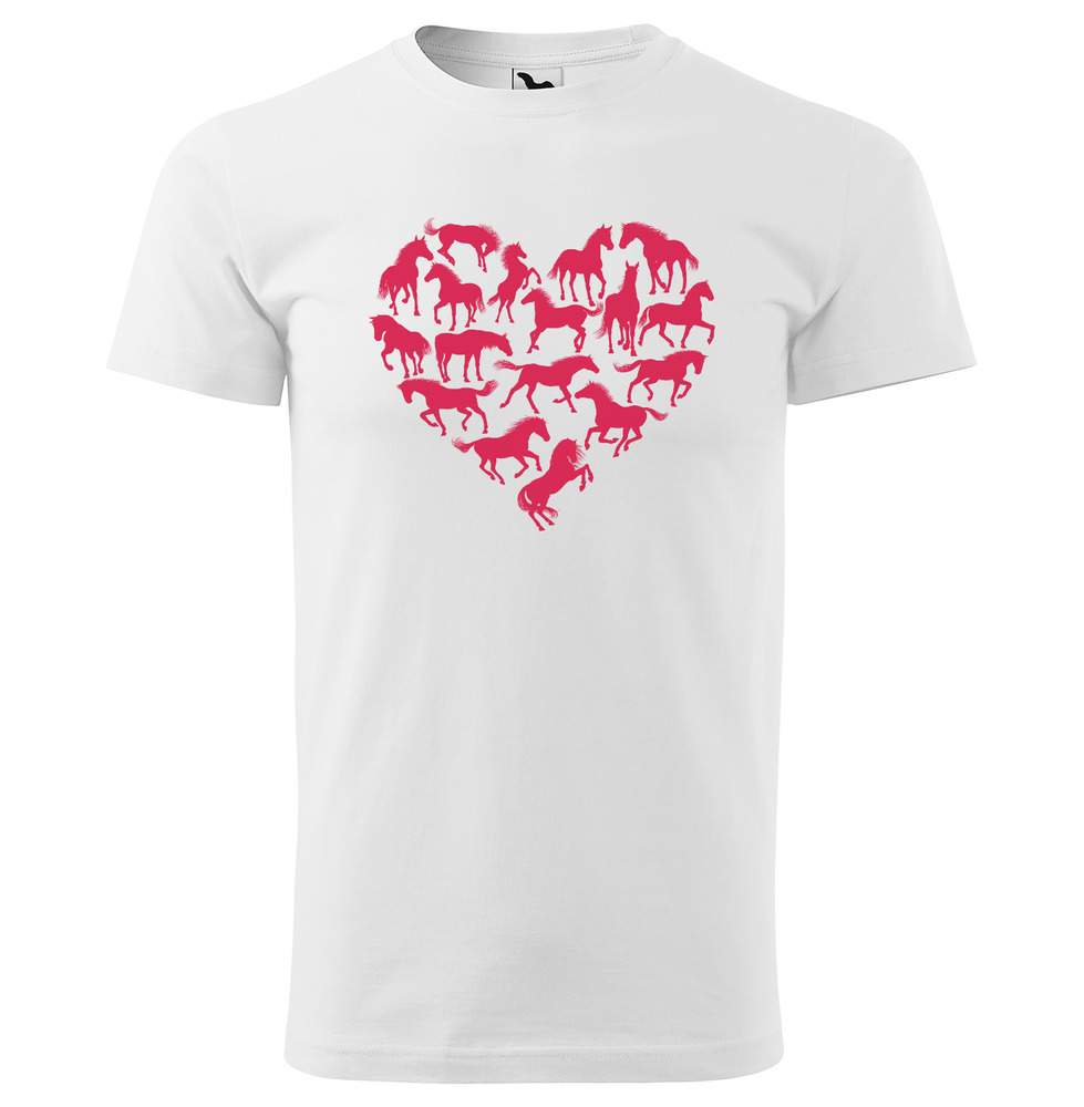 Tričko Horse heart (Velikost: XL, Typ: pro muže, Barva trička: Bílá)