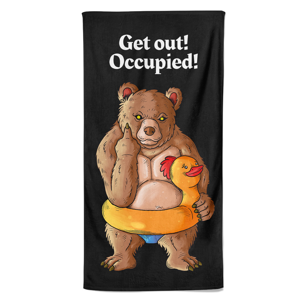 Osuška Get out – occupied (Velikost osušky: 70x140cm)