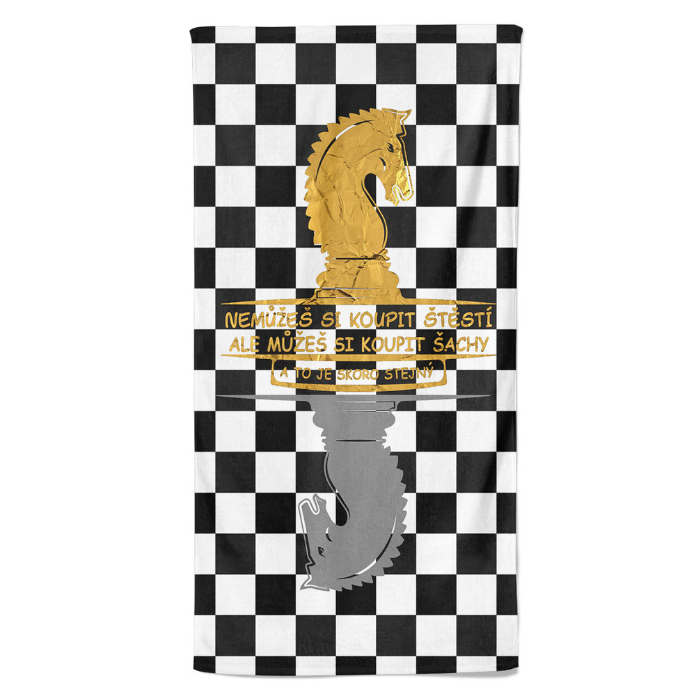 Osuška Šachy – štěstí (Velikost osušky: 70x140cm)