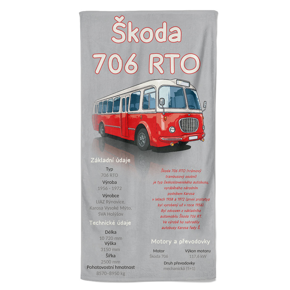 Osuška Škoda 706 RTO (Velikost osušky: 70x140cm)