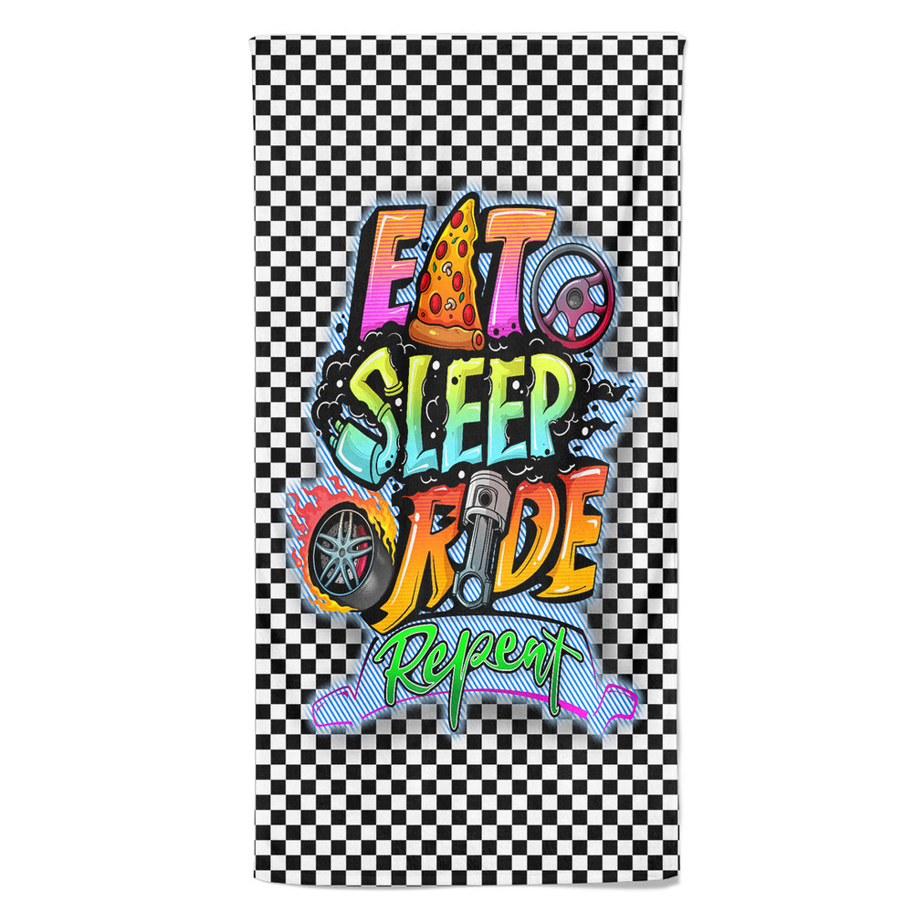 Osuška Eat sleep ride (Velikost osušky: 70x140cm)
