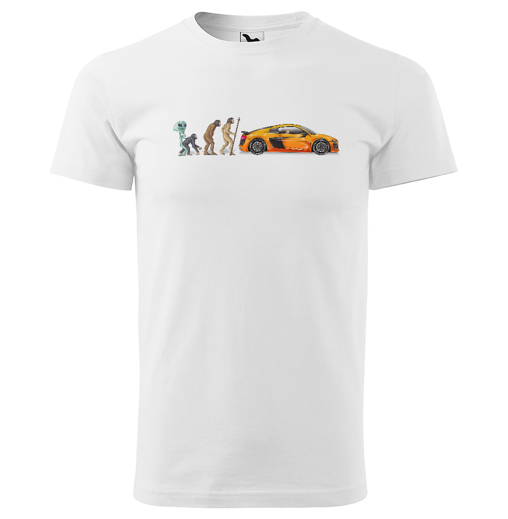 Tričko Evolution car (Velikost: L, Typ: pro muže, Barva trička: Bílá)