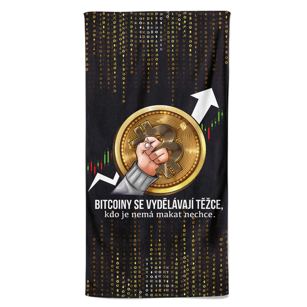 Osuška Bitcoin hand (Velikost osušky: 100x170cm)