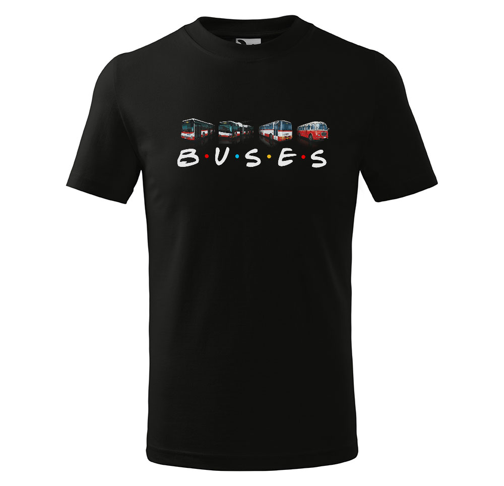 Tričko Buses - dětské (Velikost: 134, Barva trička: Černá)