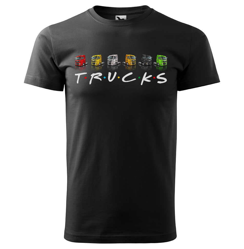 Tričko Trucks (Velikost: S, Typ: pro muže, Barva trička: Černá)