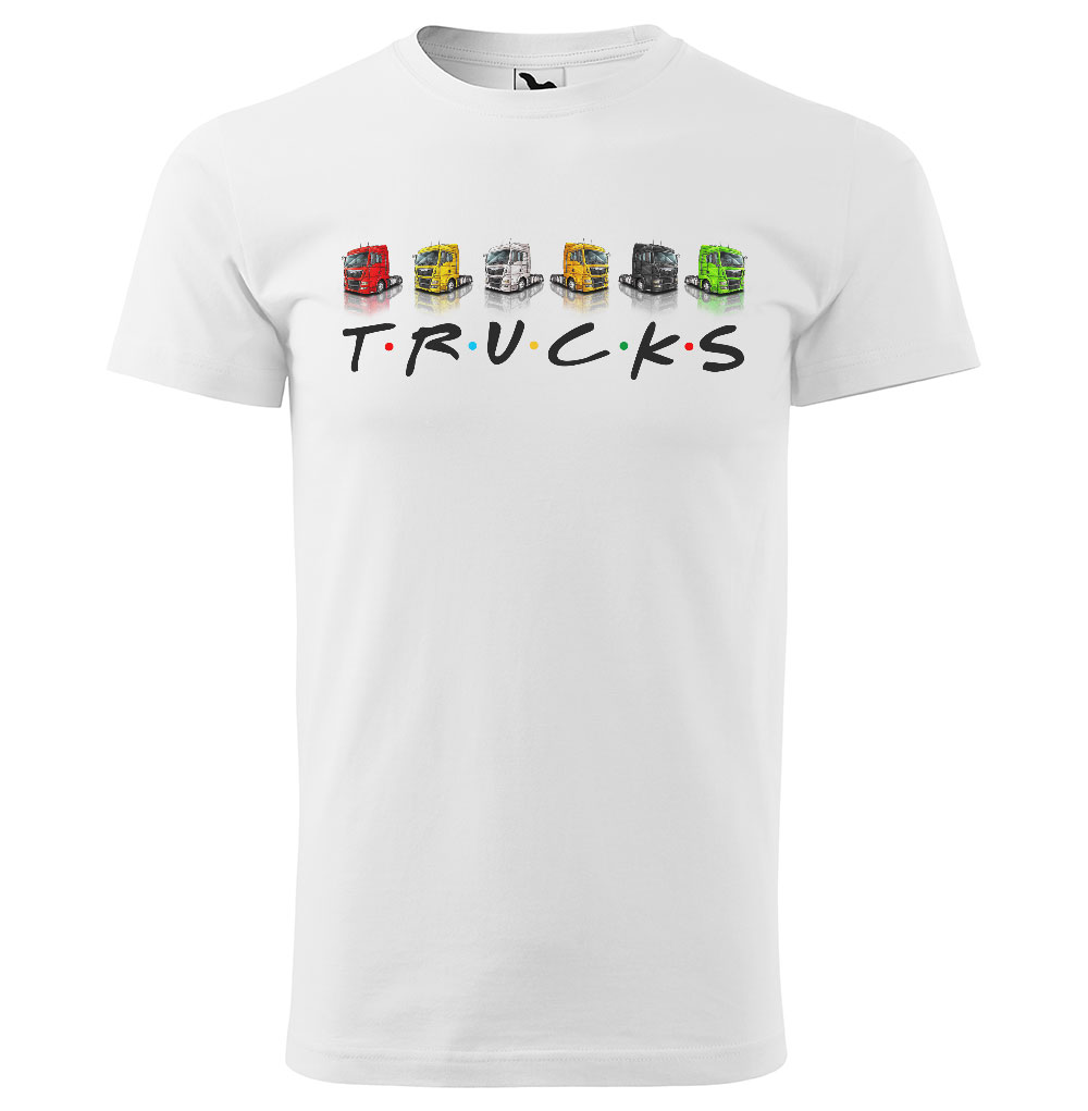 Tričko Trucks (Velikost: 2XL, Typ: pro muže, Barva trička: Bílá)