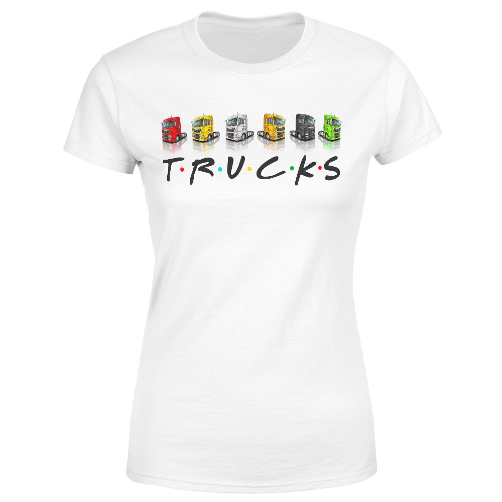 Tričko Trucks (Velikost: M, Typ: pro ženy, Barva trička: Bílá)