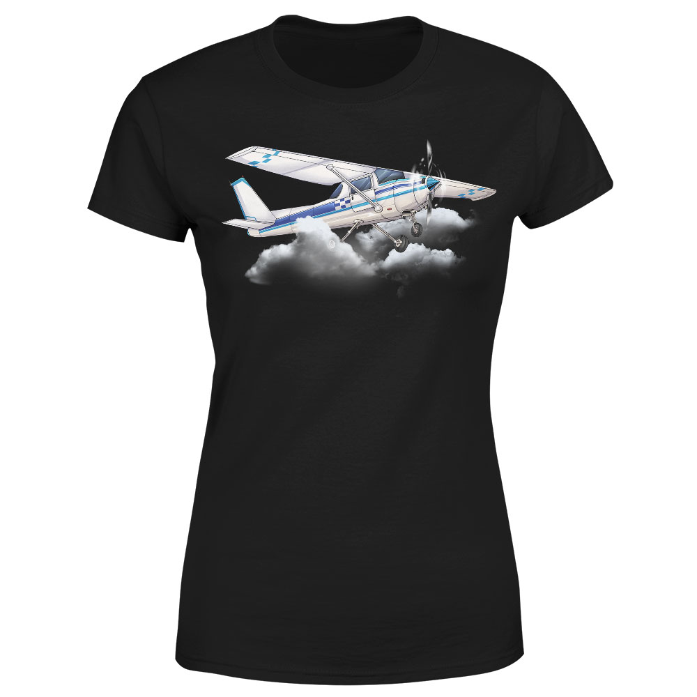 Tričko Cessna 152 (Velikost: XS, Typ: pro ženy, Barva trička: Černá)