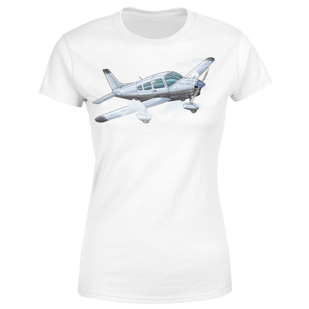 Tričko Piper PA-28  (Velikost: S, Typ: pro ženy, Barva trička: Bílá)