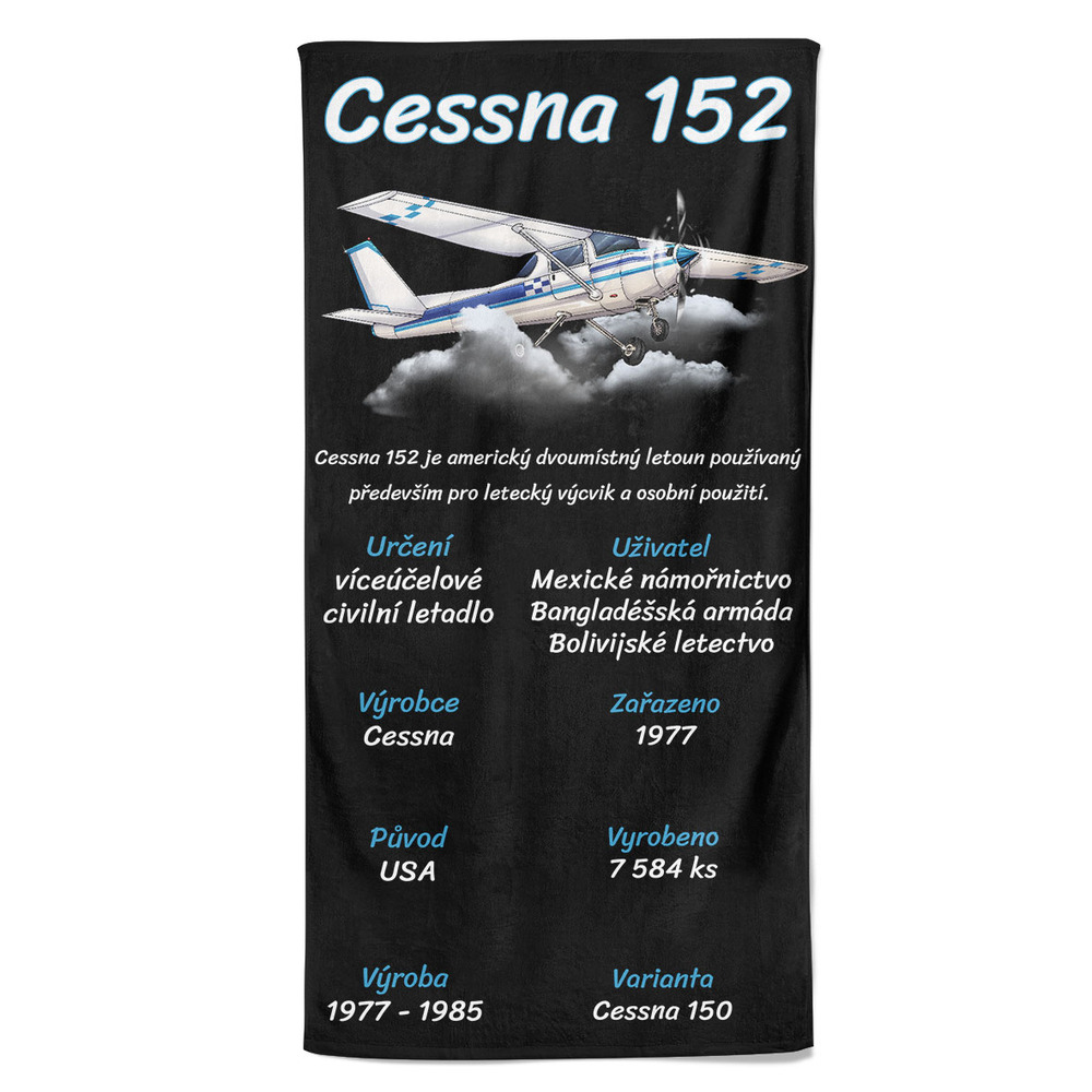 Osuška Cessna 152 (Velikost osušky: 100x170cm)