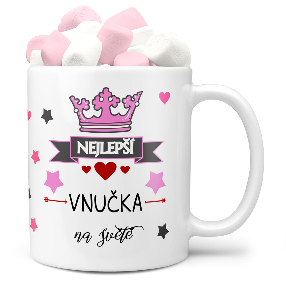 Hrnek Nejlepší vnučka na světě (Náplň hrníčku: Marshmallow)