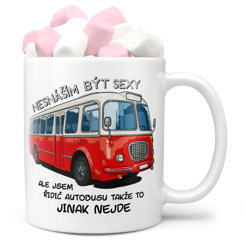 Hrnek Sexy autobusák (Náplň hrníčku: Marshmallow)