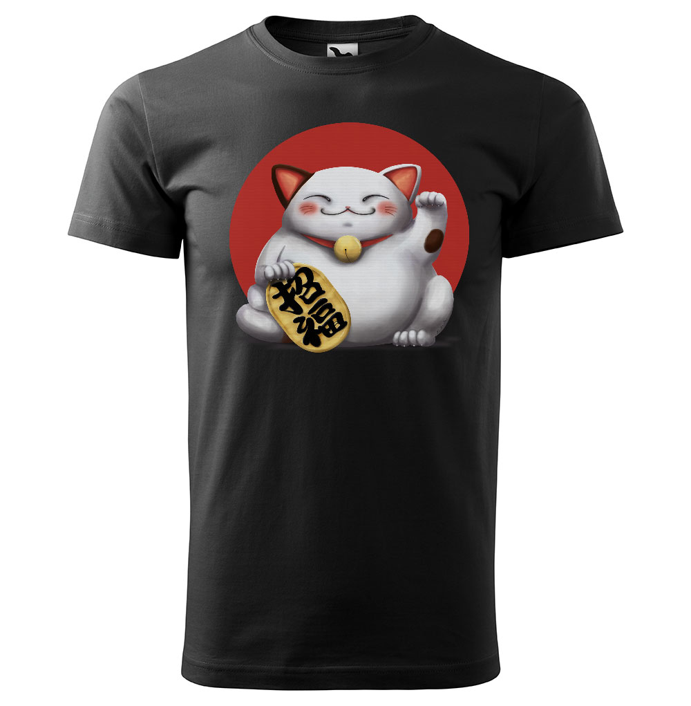 Tričko Maneki-Neko (Velikost: 5XL, Typ: pro muže, Barva trička: Černá)