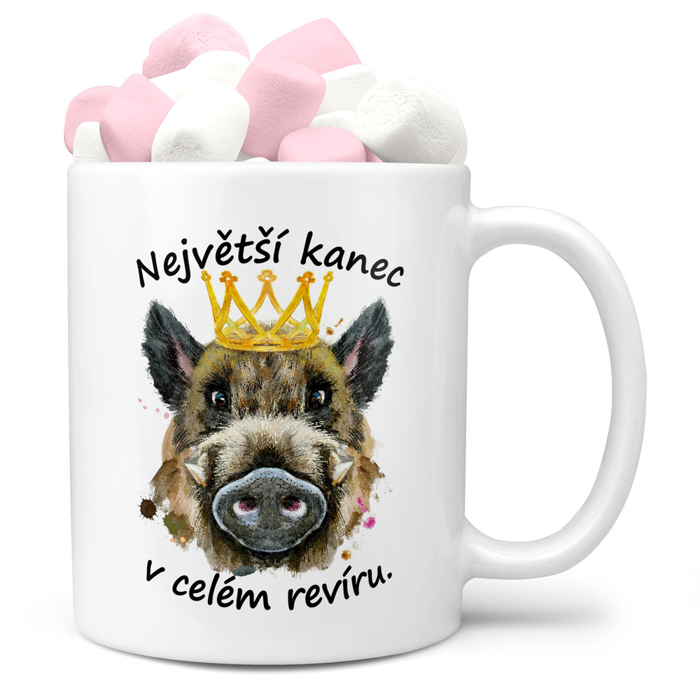 Hrnek Největší kanec (Náplň hrníčku: Marshmallow)