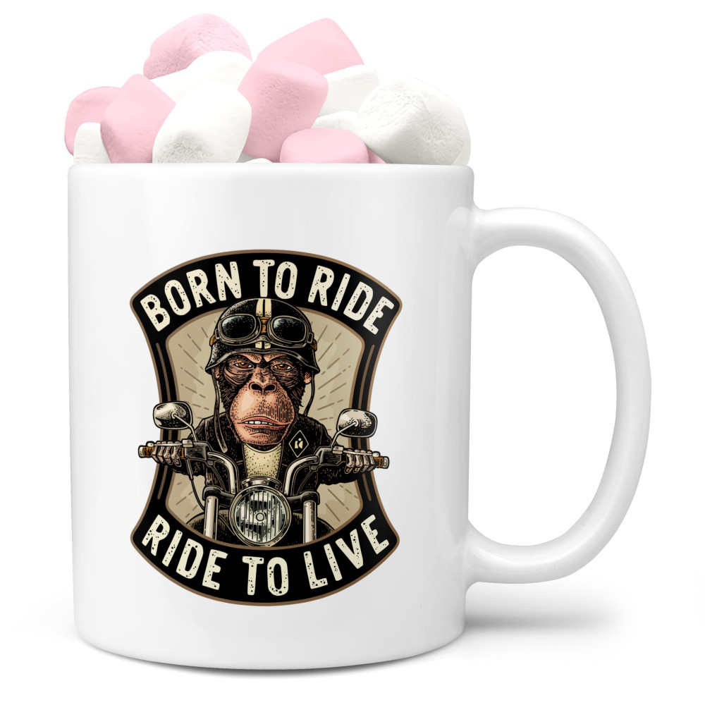 Hrnek Born to ride (Náplň hrníčku: Marshmallow)