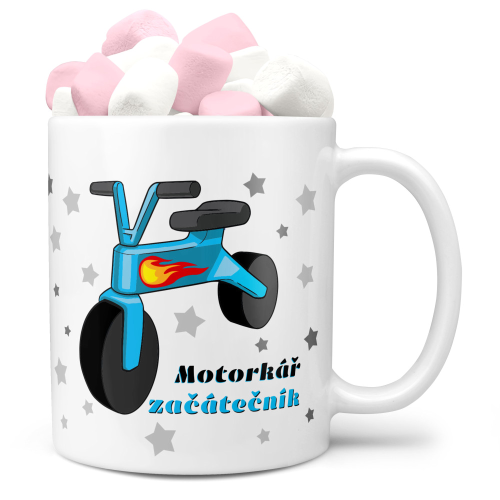 Hrnek Motorkář začátečník (Náplň hrníčku: Marshmallow)