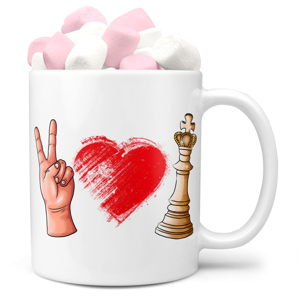 Hrnek Love Chess (Náplň hrníčku: Marshmallow)