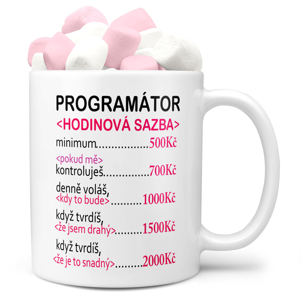 Hrnek Programátor sazba (Náplň hrníčku: Marshmallow)